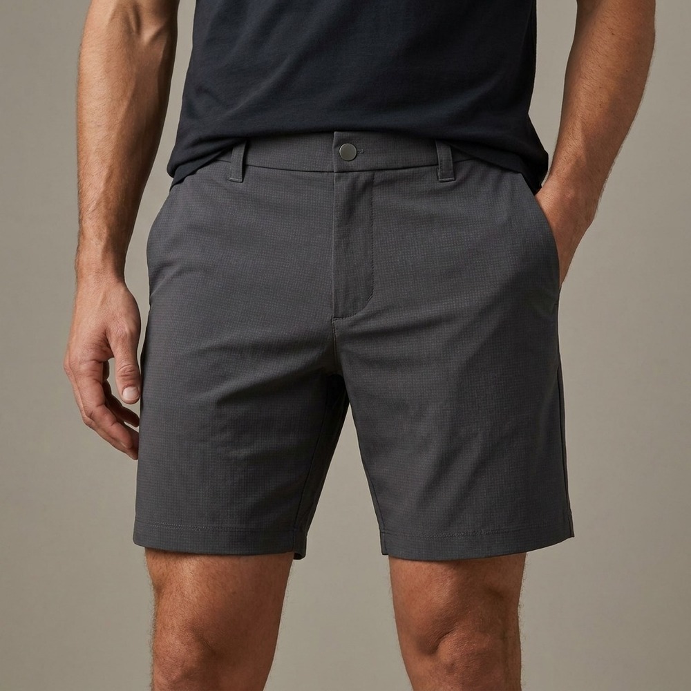 LULULEMON Mens Commission Golf Shorts 33 Gray Ripstop Technical Athleisure
